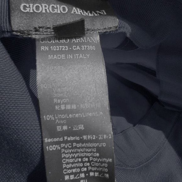 NEW! Giorgio Armani Black Label Women\'s Rain Bucket Hat! L Blue With PVC Coating